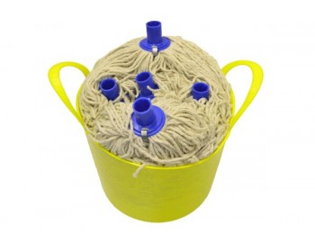 Bucket of Blue Socket, Yarn Mop Heads